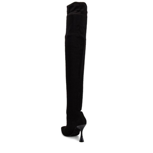 Jeffrey Campbell Madam Over the Knee BOOTS Size 9.5 Black Stretch Nylon NEW $170 - Picture 4 of 12